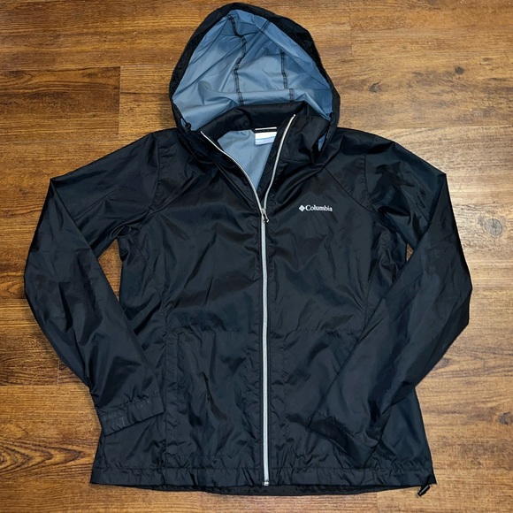 Columbia Black Switchback Waterproof Nylon Long Sleeve Zip Up Jacket Size L - Picture 5 of 13